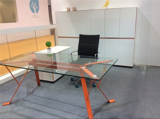 玻璃台面班台|玻璃办公桌|赢咖8